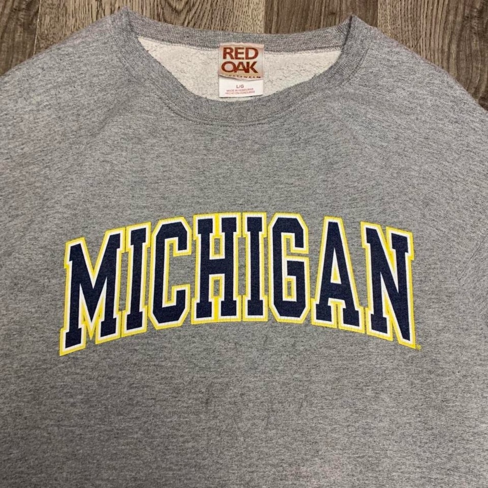 Vintage 2000s Michigan Wolverines Spellout Crewneck - Picture 3 of 8